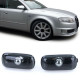 Osvetlenie Clear glass side indicators smoke black pair for Audi A3 8P A4 8E B7 A6 4F C6 | race-shop.si
