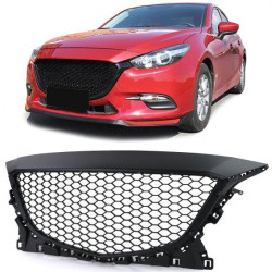 Sport grille without emblem in honeycomb designBlack for Mazda 3 BM 13-17