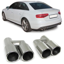 Dvojne športne izpušne cevi premera 76 mm, iz nerjavečega jekla, par za Audi A4 B8 07-15
