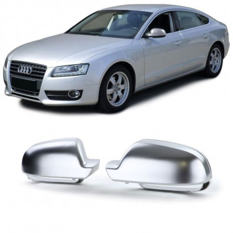 Ogledala Mirror caps for replacement silver matt for AUDI A3 8P A4 8K B8 A5 8T 09- | race-shop.si