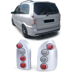 Hella clear glass taillights silver pair for Opel Zafira A 99-05