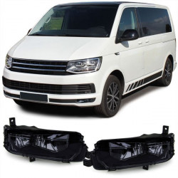 Fog lights Black Smoke Clear glass for VW T6 Bus Transporter from 15