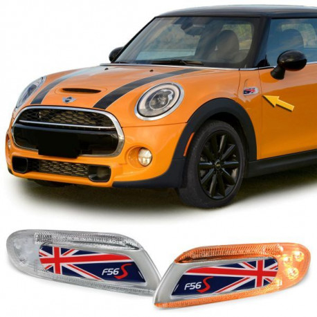 Osvetlenie LED Side Indicator Union Jack Flag Red Blue for Mini Cooper F55 F56 F57 from 13 | race-shop.si