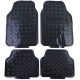 Univerzalni Car rubber floor mats universal aluminum checker plate optics 4-piece chrome black | race-shop.si