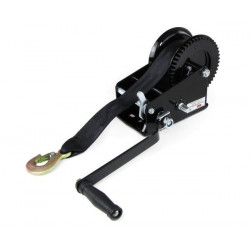Professional winch hand winch with strap black 1500kg 8 meters black