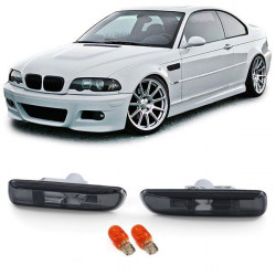 Clear glass side indicators Black Smoke fits BMW 3ER E46 98-03