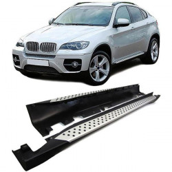 Aluminum running boards flank protection OE style with ABE suitable for BMW X6 E71 E72 08-14
