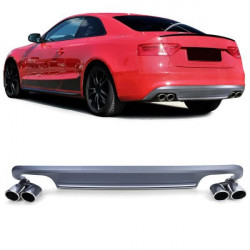Sport rear diffuser with 4 pipe stainless steel tailpipes for Audi A5 8T 2-door 11-17