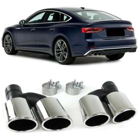 UNIVERZALNI TIP Sport exhaust tailpipes 4 pipe orifice plates stainless steel pair for Audi A5 8T from 11 | race-shop.si