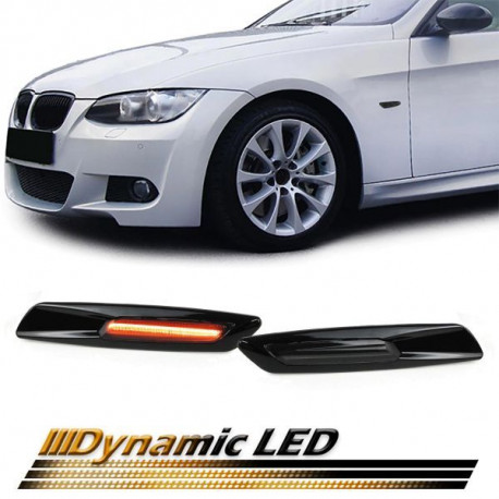 Osvetlenie RACES LED stranski smerniki (SEQ) za BMW E82 E88 E90 E91 E92 5 Series E60, črna | race-shop.si