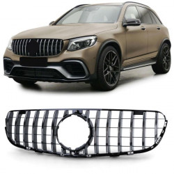SPORT maska hladilnika (rešetka), Sprednja maska hladilnika black glossy krom za Mercedes GLC X253 od 15