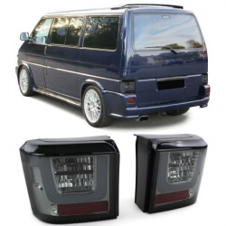 LED Lightbar Taillights Black Smoke Pair for VW T4 Bus Transporter 90-03
