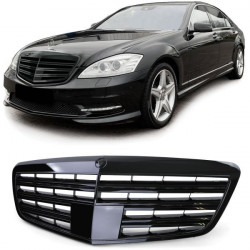 SPORT maska hladilnika (rešetka), black gloss za Mercedes S Class W221 brez Distronic sistema 09-13