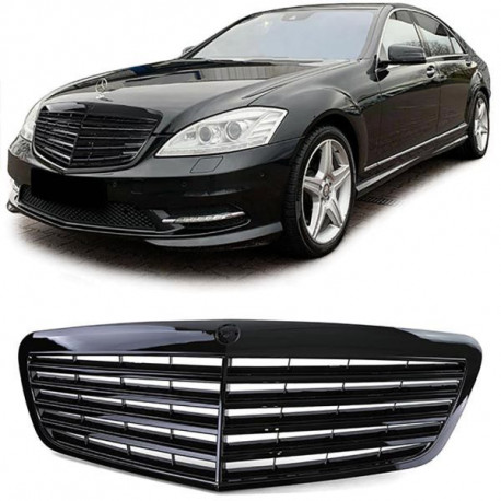 Body kit a vizuálne doplnky SPORT maska hladilnika (rešetka), black gloss za Mercedes S Class W221 brez Distronic sistema 09-13 | race-shop.si