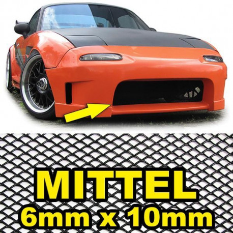 Body kit a vizuálne doplnky Aluminijasta Racing maska hladilnika (mreža) 150X30cm 6x10mm črna | race-shop.si