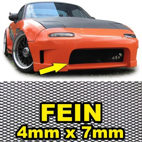 Body kit a vizuálne doplnky Aluminijasta Racing maska hladilnika (mreža) 130X30cm 4x7mm črna | race-shop.si