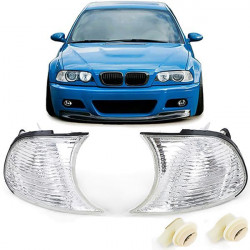 Turn signal white crystal pair fits BMW 3 Series E46 Coupe Convertible 98-01
