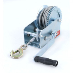 Professional winch hand winch with wire rope 10 meters 900 kg silver