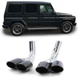 Exhaust tailpipes stainless steel black for Mercedes G Class W463 G500 G55