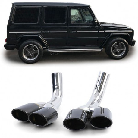 UNIVERZALNI TIP Exhaust tailpipes stainless steel black for Mercedes G Class W463 G500 G55 | race-shop.si