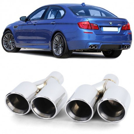 UNIVERZALNI TIP Dvojna konica dušilca ​​izpušnih plinov iz nerjavečega jekla sport optics za BMW F10 F11 6 Series F12 F13 | race-shop.si