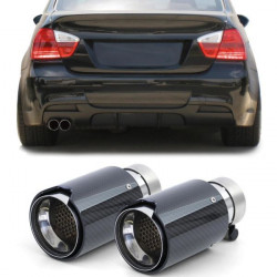 Exhaust tailpipes Sport Carbon Black suitable for BMW 3 Series E90 E91 E92 E93