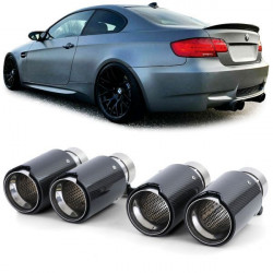 Exhaust 4 pipe duplex tailpipes carbon black universal fit for various BMW