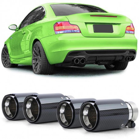 UNIVERZALNI TIP Športne izpušne konice, premera 90 mm, črna karbon izvedba, za BMW 1 Series E81 E82 E87 E88 | race-shop.si