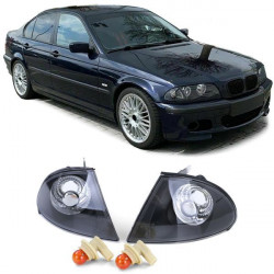 Clear glass turn signals Black Smoke fit for BMW 3 Series E46 Sedan Touring 98-01