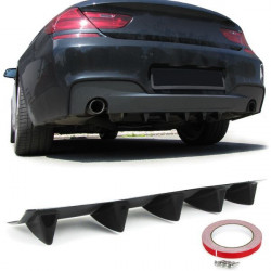 Universal rear diffuser for rear bumper with 5 fins Black Gloss
