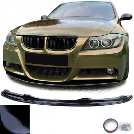 Body kit a vizuálne doplnky Front Performance Spoiler Black Gloss fits BMW 3 Series E90 E91 05-08 | race-shop.si