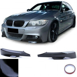 RACES sprednji splitter za BMW 3 Series E90 E91 08-12, sijajno črna