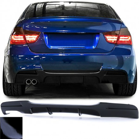 Body kit a vizuálne doplnky Rear diffuser double pipe performance black gloss fits BMW 3 Series E90 05-12 | race-shop.si