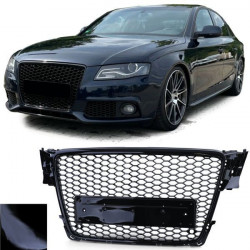 RACES maska hladilnika (Honeycomb Sport) za Audi A4 B8 8K 07-11, sijajno črna