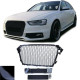 Body kit a vizuálne doplnky Honeycomb maska odbijača brez emblema/znaka black gloss za Audi A4 B8 8K facelift 11-15 | race-shop.si