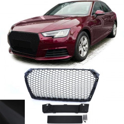 Honeycomb sport grille without emblem black matt for Audi A4 B9 8W 15-19
