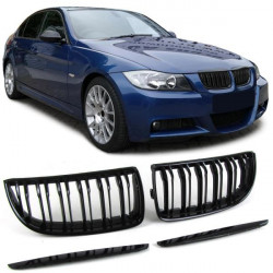 Sport grille double bar performance gloss fit for BMW 3 series E90 E91 05-08