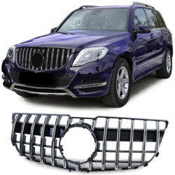 Maska hladilnika odbijača SPORT videz black gloss krom za Mercedes GLK X204 facelift 12-15