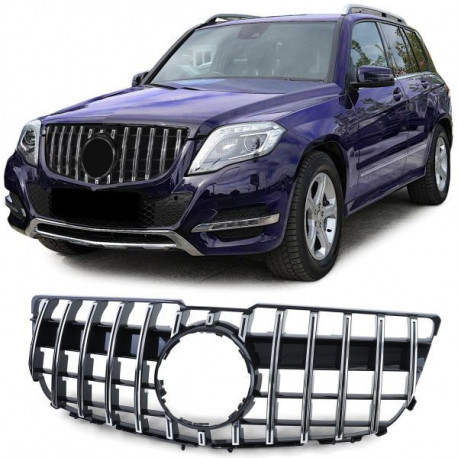 Body kit a vizuálne doplnky Maska hladilnika odbijača SPORT videz black gloss krom za Mercedes GLK X204 facelift 12-15 | race-shop.si