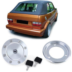 Aluminum gas cap lockable with end ring for VW Golf 1 + Cabrio 74-83