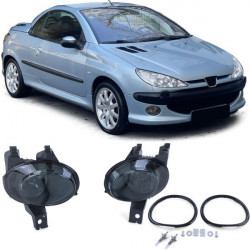 Fog lights H1 Black Smoke pair for Peugeot 206 from 98 + 206 CC from 00
