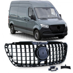 Sport front grille black gloss for Mercedes Sprinter 907 910 from 18