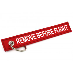 Jet tag keychain "Remove before flight"