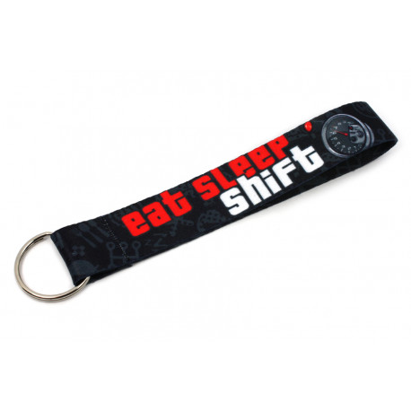 Ključavnice Short lanyard keychain "Eat Sleep Shift" - Black | race-shop.si