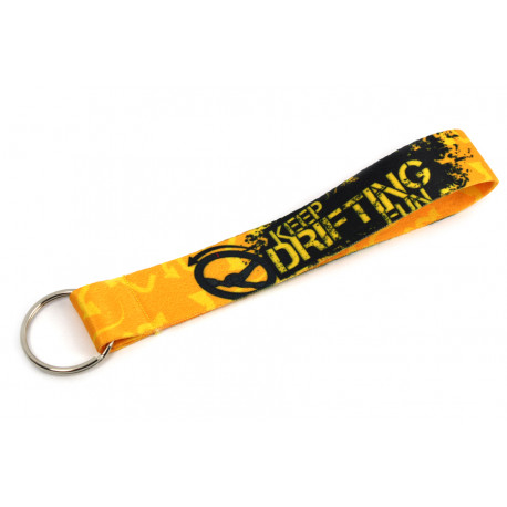 Ključavnice Short lanyard keychain "Keep drifting fun" - Yellow | race-shop.si