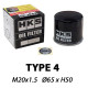 Oljni filtri HKS tip 4 športni oljni filter M20x1,5 (Kei Cars Nissan, Mitsubishi) | race-shop.si