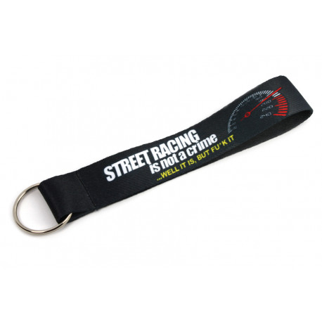 Ključavnice Short lanyard keychain "Street racing is not a crime" - Grey | race-shop.si