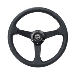 NRG Sport 3-spoke leather Steering Wheel (350mm) - Black