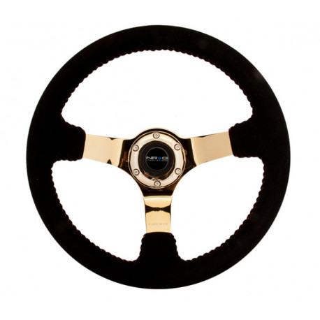 Volani NRG Reinforced 3-spoke suede Steering Wheel (350mm) - Gold | race-shop.si