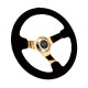 Volani NRG Reinforced 3-spoke suede Steering Wheel (350mm) - Gold | race-shop.si